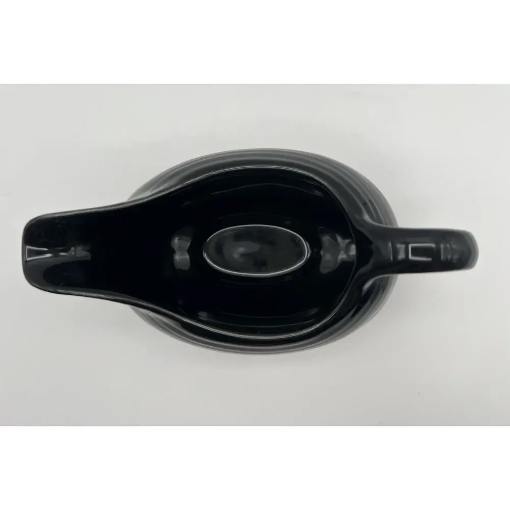 Homer Laughlin Fiesta BLACK Ceramic Open Sauce / Gravy Boat Retired